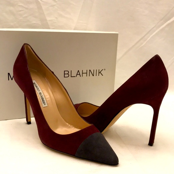 Manolo Blahnik 39 EU Burgundy grey